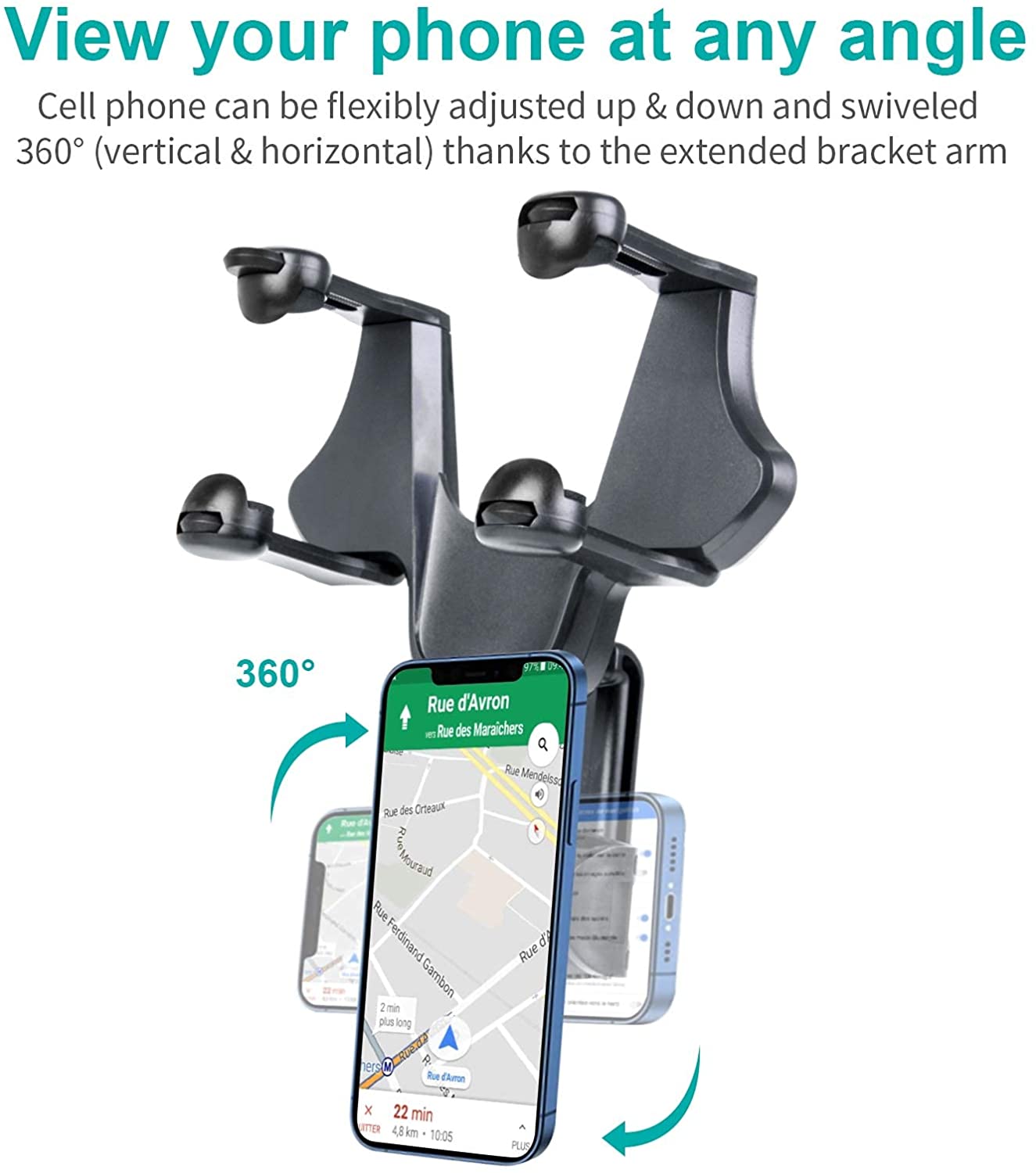 StilMove Hochfeste Auto Halterung Rückspiegel Freihändig