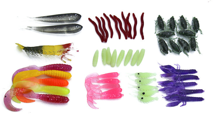 Fishing Gear Soft Bait Set 100 Köderstücke Inkl Box Hochkohlenstoffstahl Haken - Hobbyfy