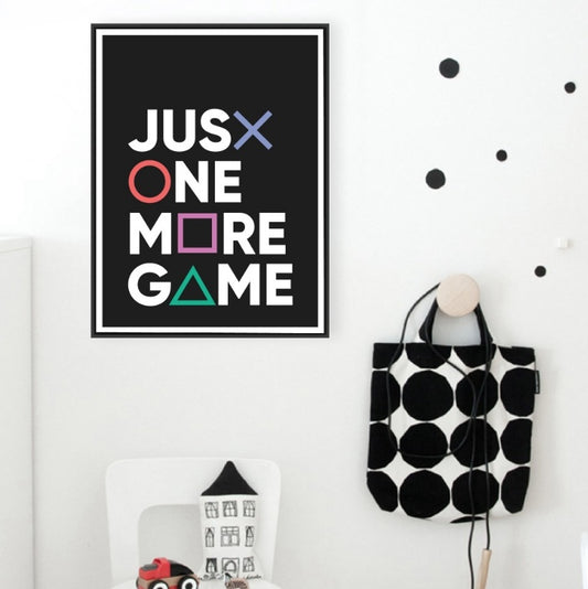 GamerHaus Game Poster Stoff Leinwand Joystick Symbole Wandbild
