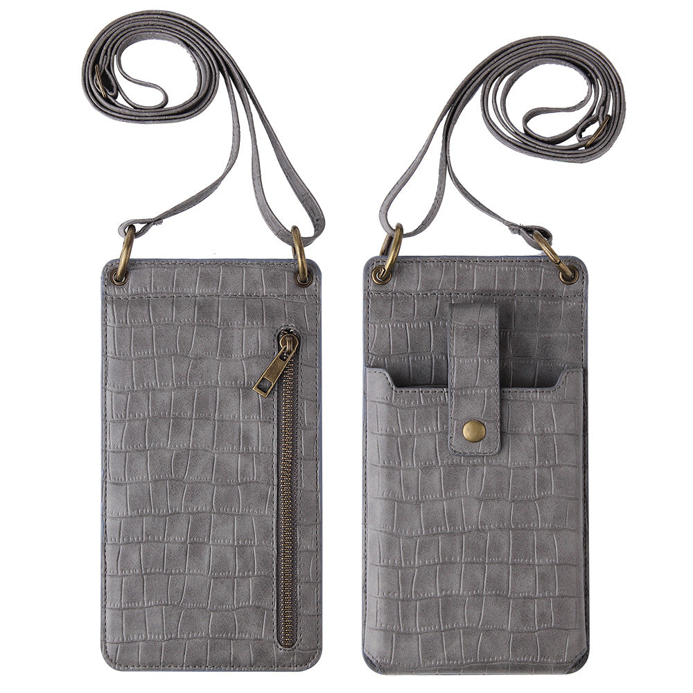 CrocoLuxe Crossbody Phone Wallet Mit Krokodilmuster Und Kartenfach Aus PU Leder Premium - Hobbyfy