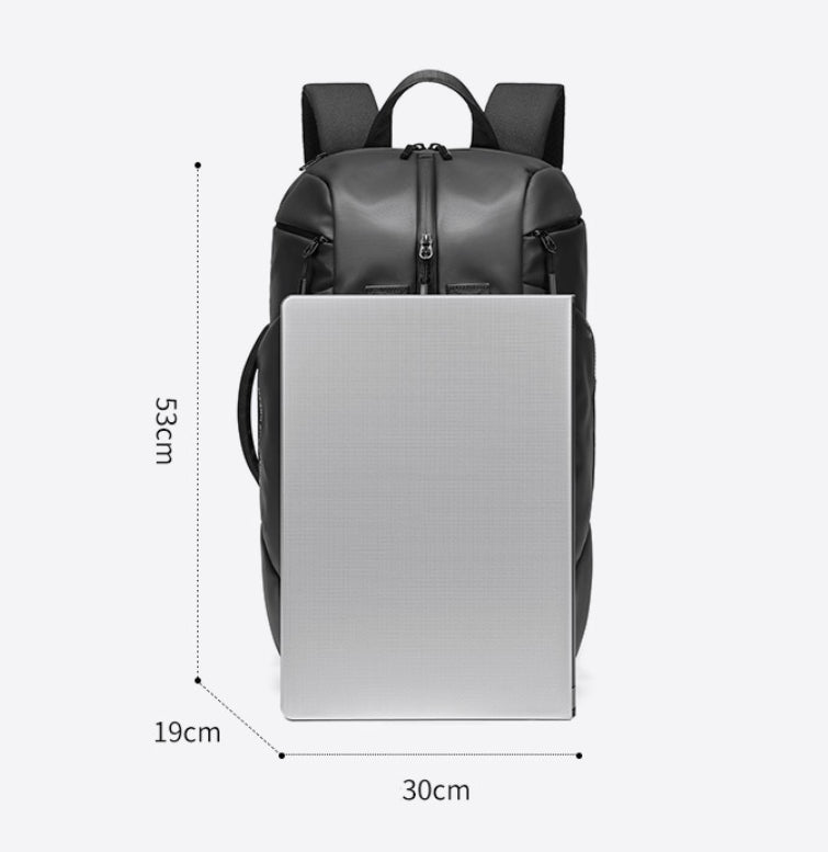 Herren Oxford Rucksack Schwarz Multifunktional für Beruf & Alltag