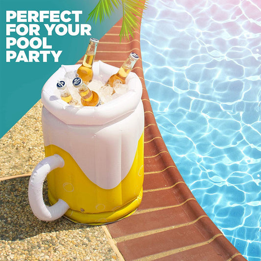 Großes Aufblasbares Bierkrug Getränke Kühler Pool Für Erwachsene 2 In 1 Getränkebecher Partyzubehör - Hobbyfy