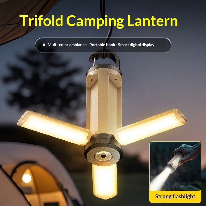 Faltbare LED Campinglampe Mit COB Licht Und USB-C - Hobbyfy