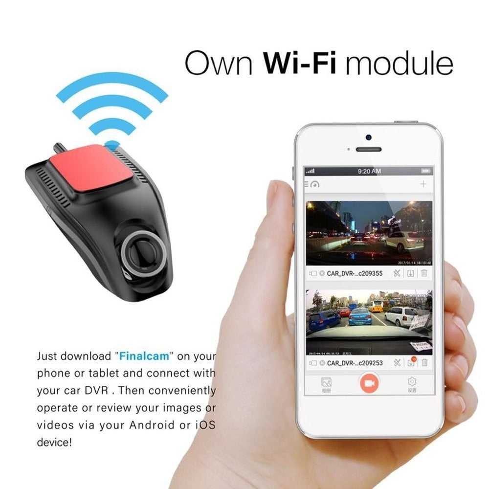 Dash Cam Mit WLAN Full HD 165 Grad Weitwinkel - Hobbyfy