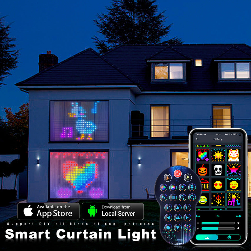 Smart LED RGB Vorhanglichterkette Bluetooth Steuerung - Hobbyfy