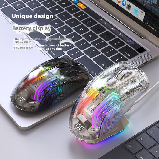 X2PRO Transparente Bluetooth Gaming Maus Dreimodus RGB - Hobbyfy