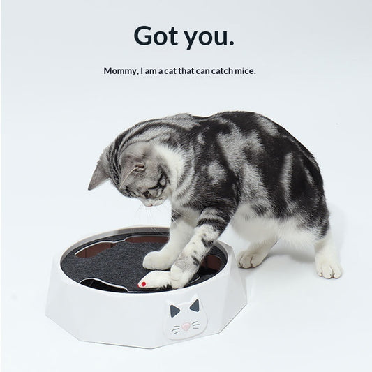 PlushPet Kleiner Plüschmaus Katzenspielzeug Drehteller Automatisch Leise