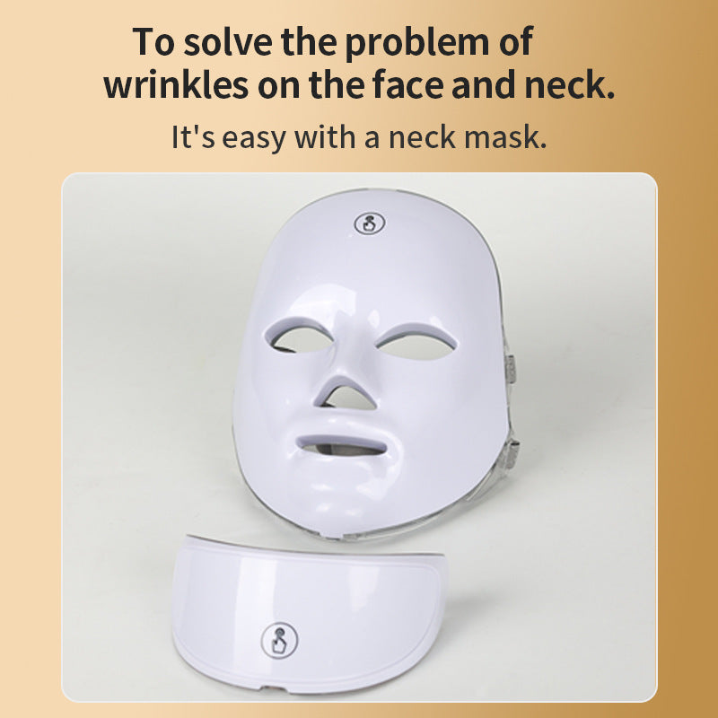 Mehrfarbige LED-Gesichtsmaske Weiß Lichttherapie - Hobbyfy
