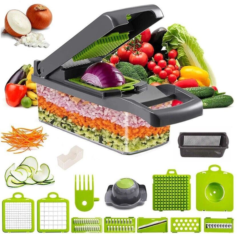 16-in-1 Gemüseschneider Mit Würfeln Julienne Und Spiralschneider - Hobbyfy