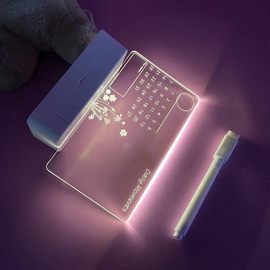 LuminaAcryl Schreibtafel Mit Nachtlicht Und Kalenderleuchttafel