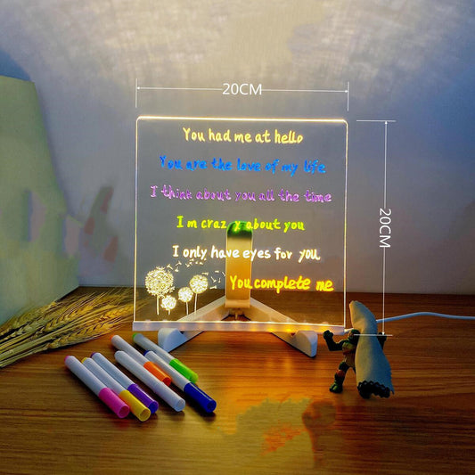 Leuchtendes Acryl Notizboard Erasierbares Whiteboard - Hobbyfy