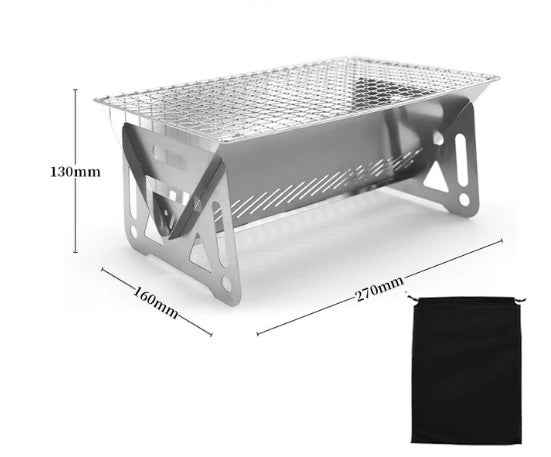Faltofen Edelstahl Outdoor Für 1-2 Personen Mit Grill Tragbar - Hobbyfy