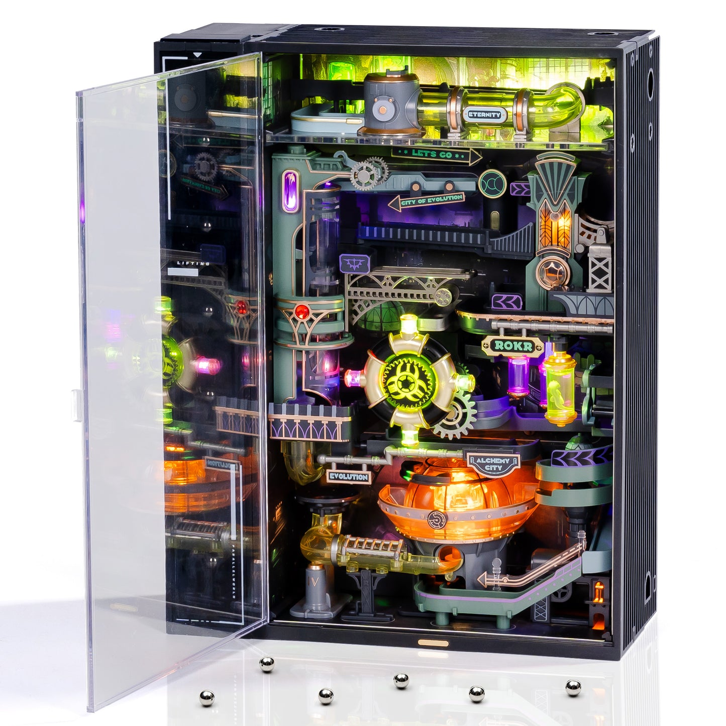 ROKR DIY Alchemist City Pinball Track Bausatz mit LED