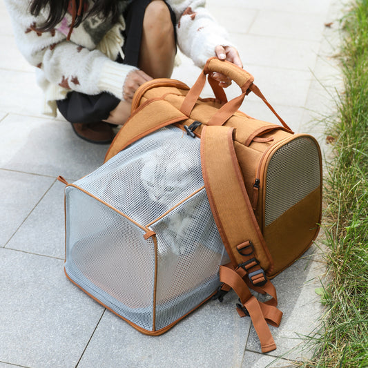 PawKraft Katzentragetasche Pro Erweiterbar Belüftet Großkapazität