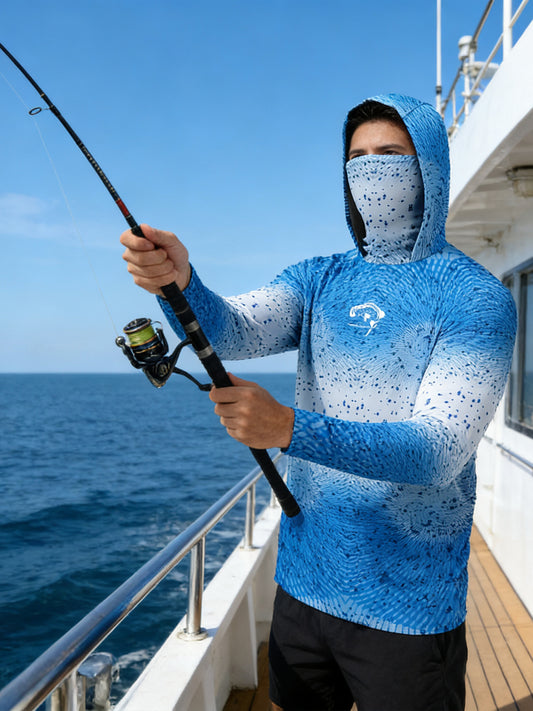 AquaLine Fishing Hoodie UPF 50 Mit Sonnenschutz Und Atmungsaktiv - Hobbyfy