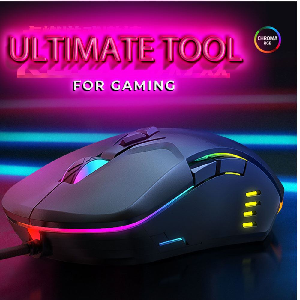 Kabelgebundene Gaming-Maus Mit Makros Und RGB-Beleuchtung - Hobbyfy