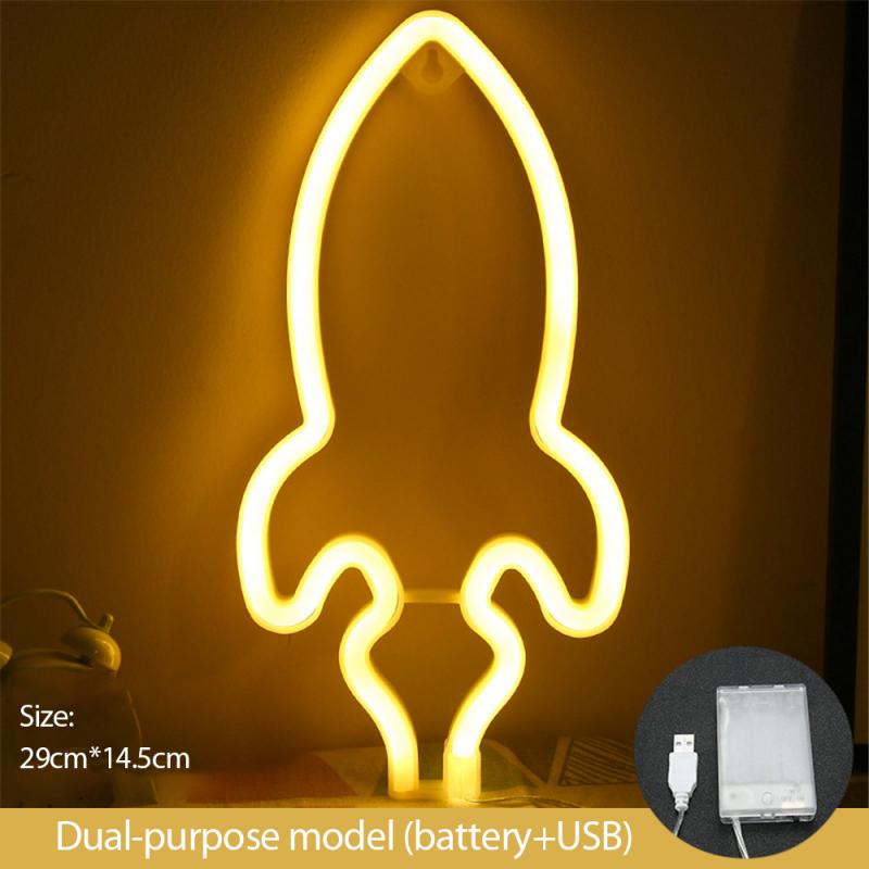 LED Raketen Neonlicht Rotes Netz Dekorationsleuchte - Hobbyfy
