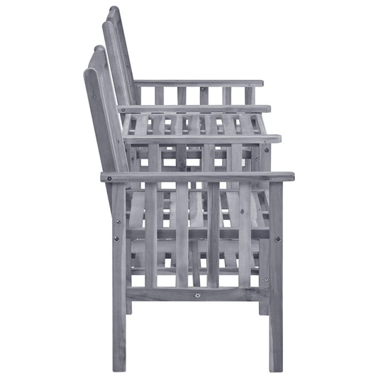 Gartenstuhl Set Akazienholz Mit Teetablett In Grau - Hobbyfy