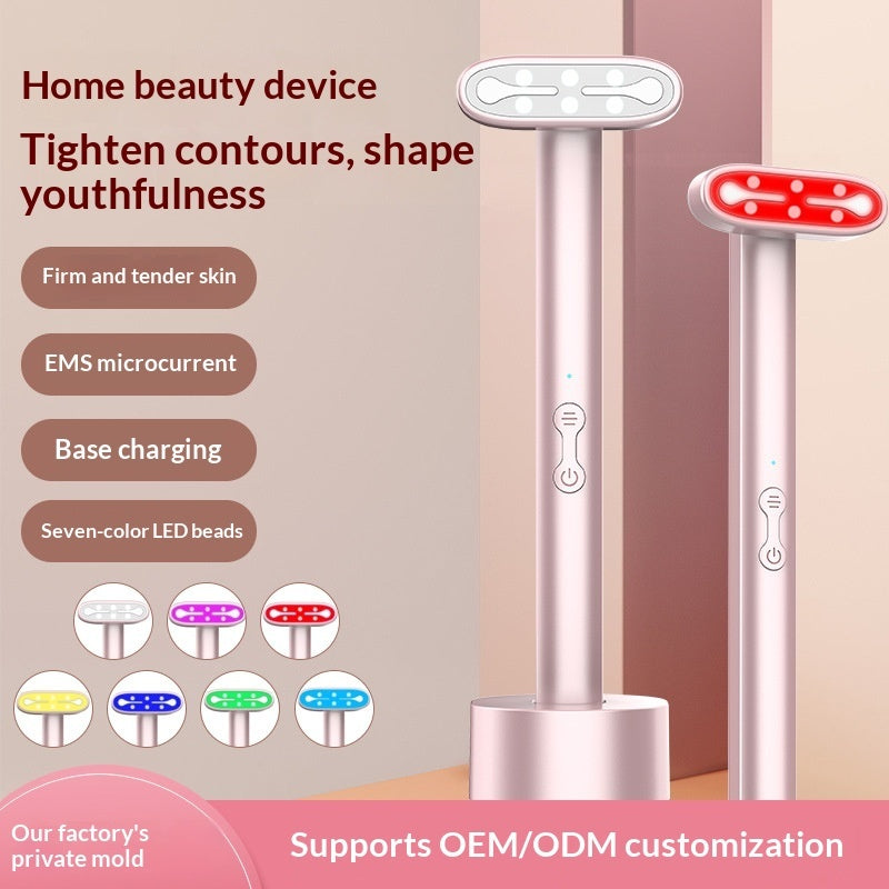 NovaLux Rosa Hautpflege Massager Mit Mikrostrom Rotlicht Vibration - Hobbyfy