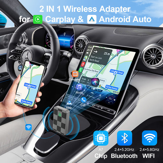 Kabelloser CarPlay Android Auto Adapter Aluminiumgehäuse - Hobbyfy