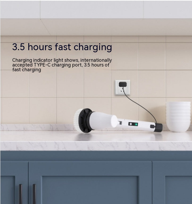 Kabellose Elektro-Reinigungsbürste 7-in-1 Mit Langem Griff - Hobbyfy