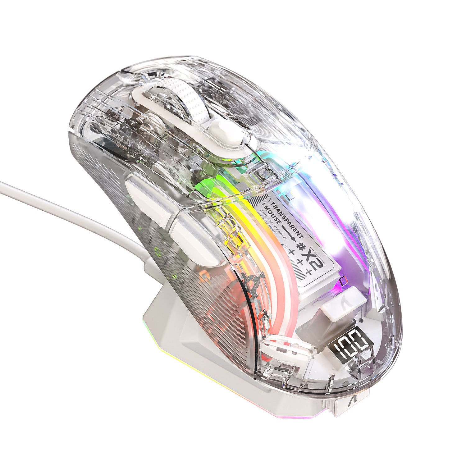X2PRO Transparente Bluetooth Gaming Maus Dreimodus RGB - Hobbyfy