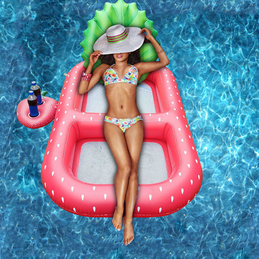 AquaJoy Ananas Luftmatratze Pool Lounge Mit Kopfstütze Getränkehalter - Hobbyfy