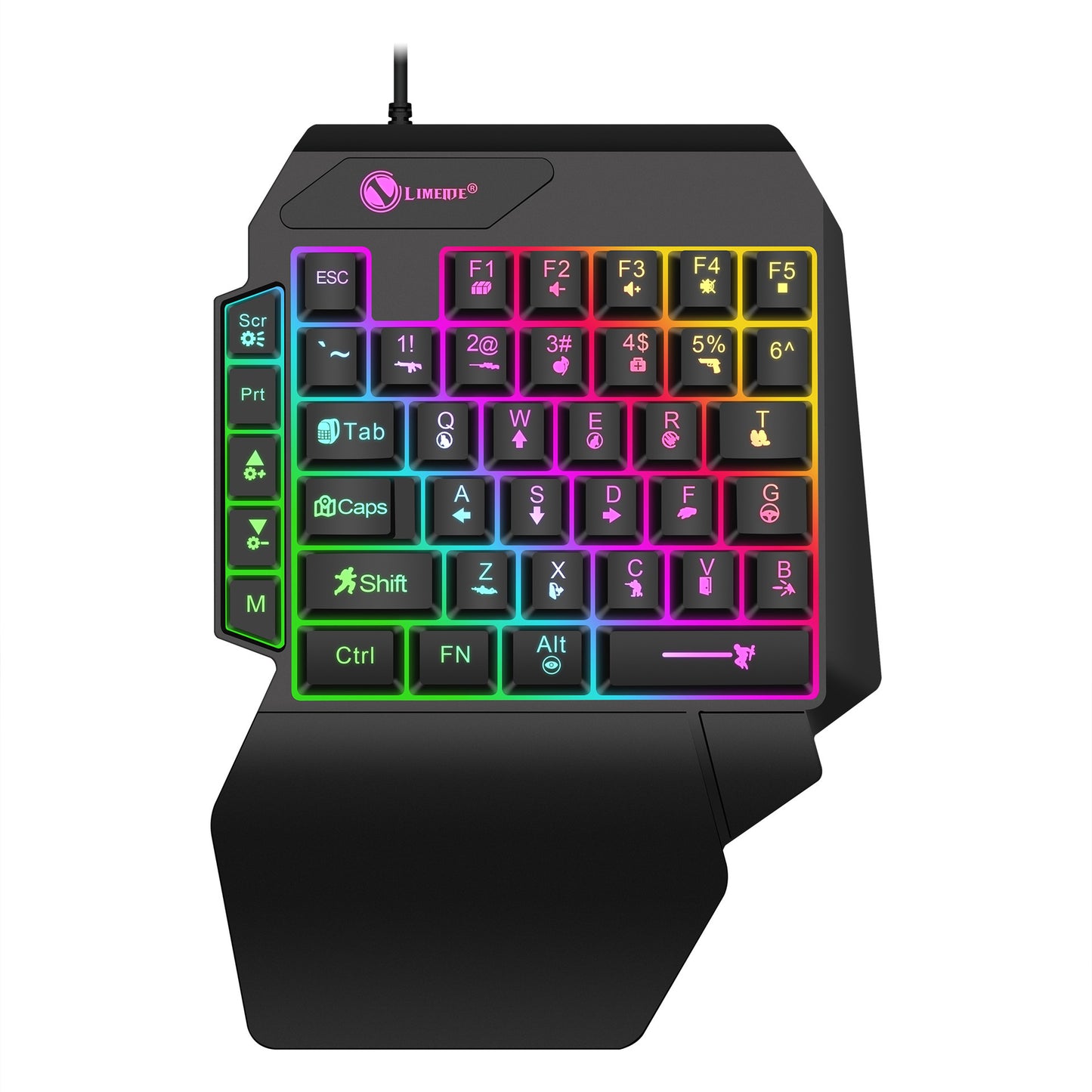 Luminous Gaming Einhand Mechanische Tastatur Beleuchtet Kompakt