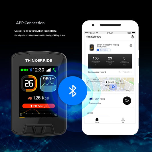 Smart Fahrradcomputer Großes Farbdisplay Mit Appverbindung