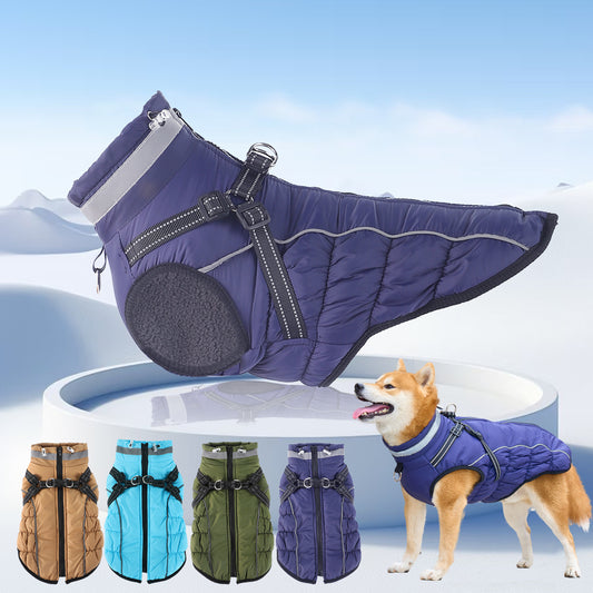 Warme Reflektierende Traction Coat Plus Fleece Hundejacke - Hobbyfy