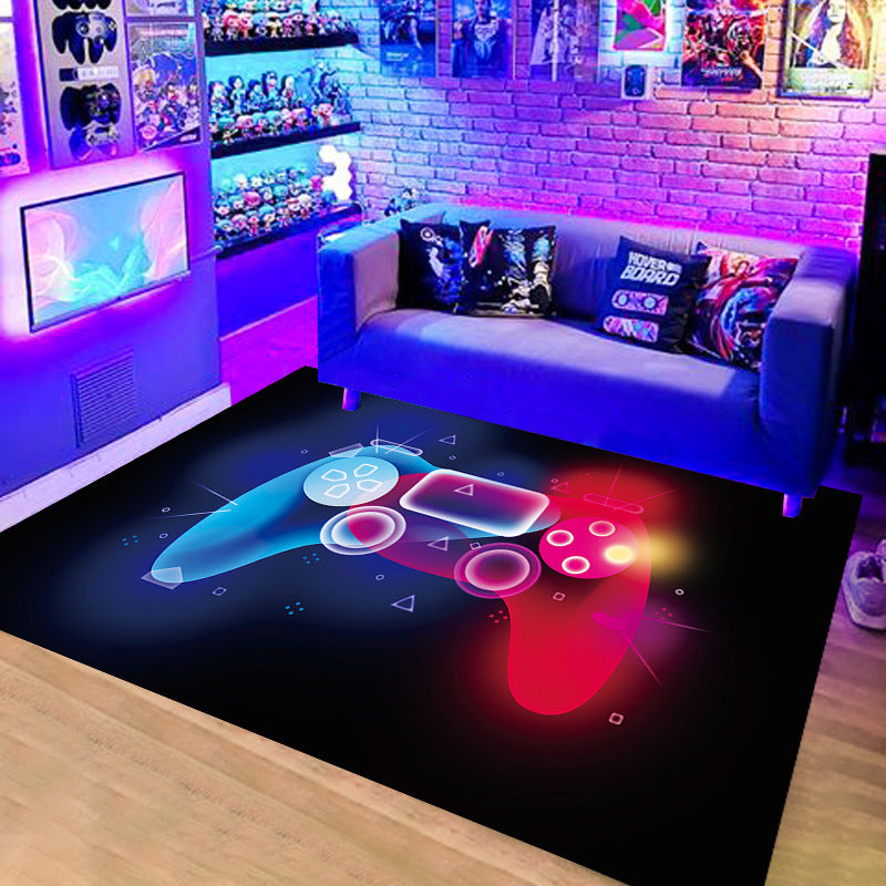 CyberWeave Cyberpunk Gaming Teppich Mit Leuchtendem Arcade-Design - Hobbyfy