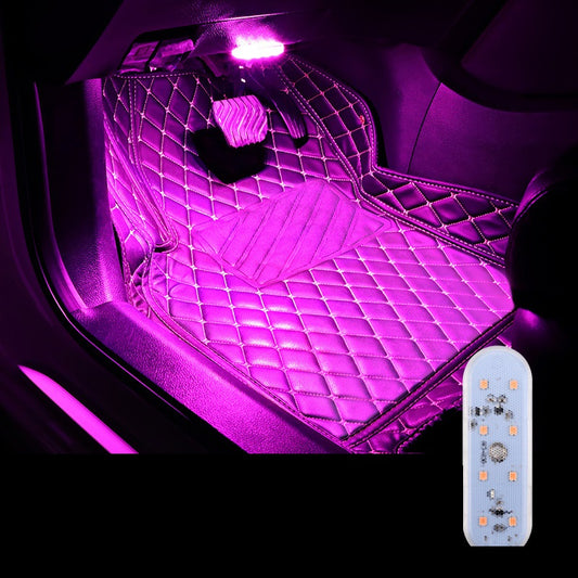 Auto USB Ambientlampe Vier Farben IceBlue Blau Weiss Pink - Hobbyfy