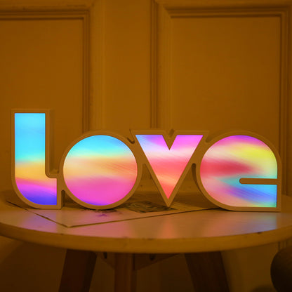LED Love Lichtdeko Valentinstag Geschenk Regenbogen Lampschirm