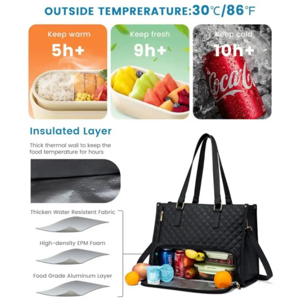 Convenient Commute Lunch Bag Damen Isolierte Kühltasche Auslaufsicher - Hobbyfy