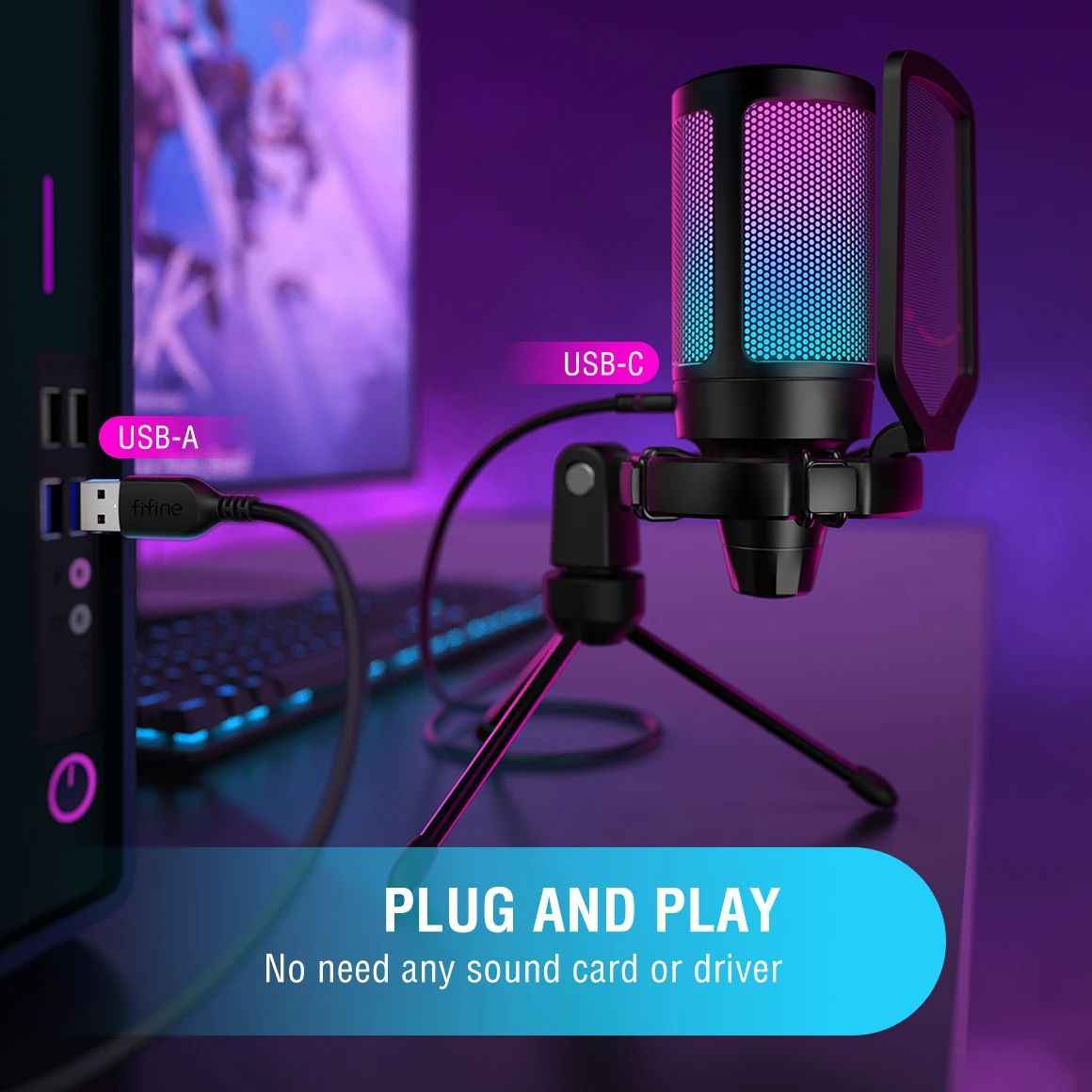Nebula USB Kondensator Gaming Mikrofon Kabellose Übertragung - Hobbyfy