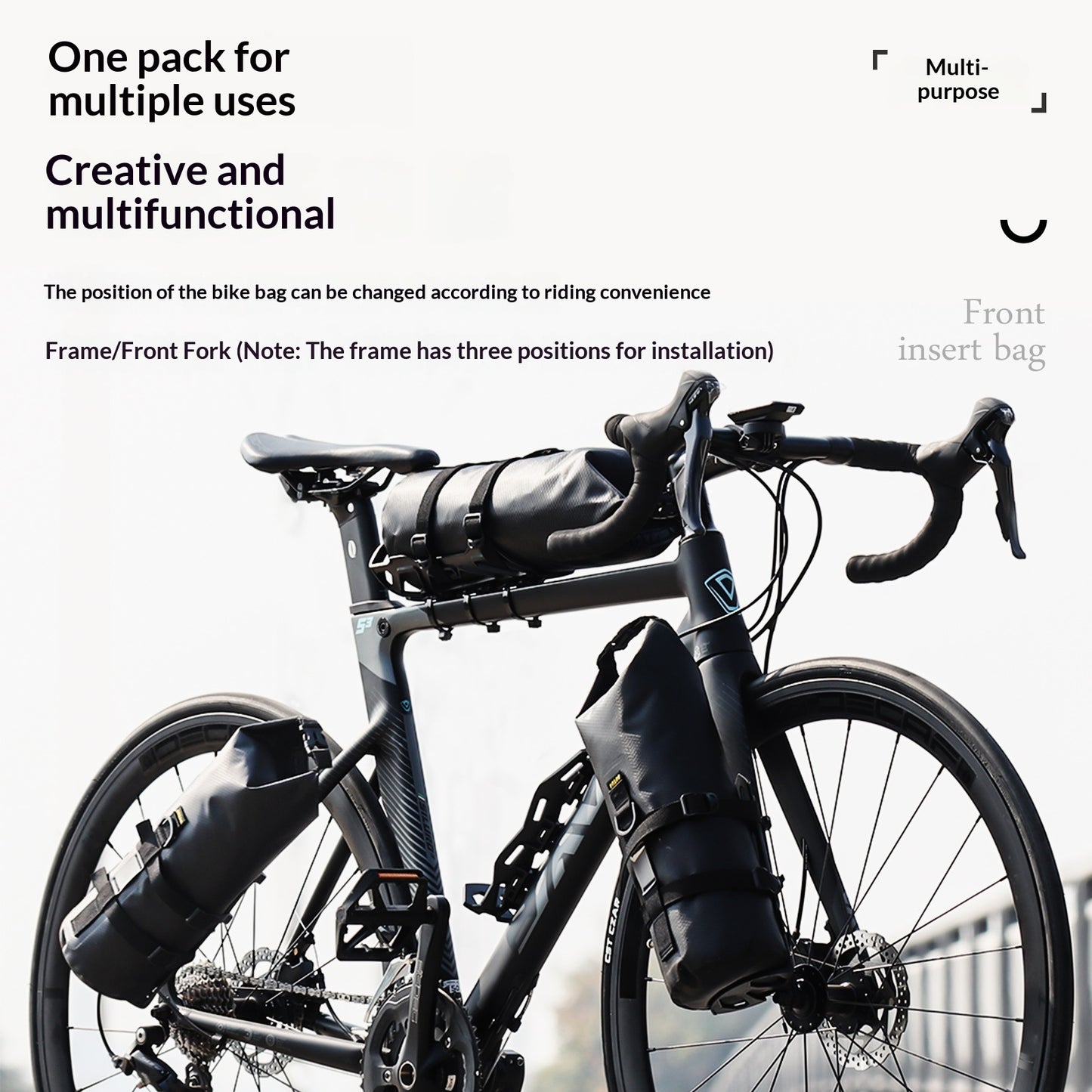 RoadMountain FrameFork Waterproof Bag Schwarz 5 Liter Kapazität