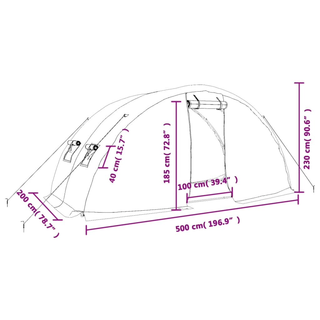 Gewächshaus Stahlrahmen 10 m2 Nutzfläche 5 x 2 x 2,3 m - Hobbyfy
