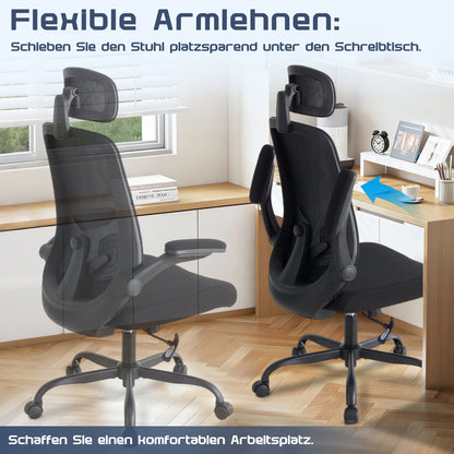Netzstuhl Pro Ergonomischer Halt Mit Atmungsaktivem Netzrückenlehne - Hobbyfy
