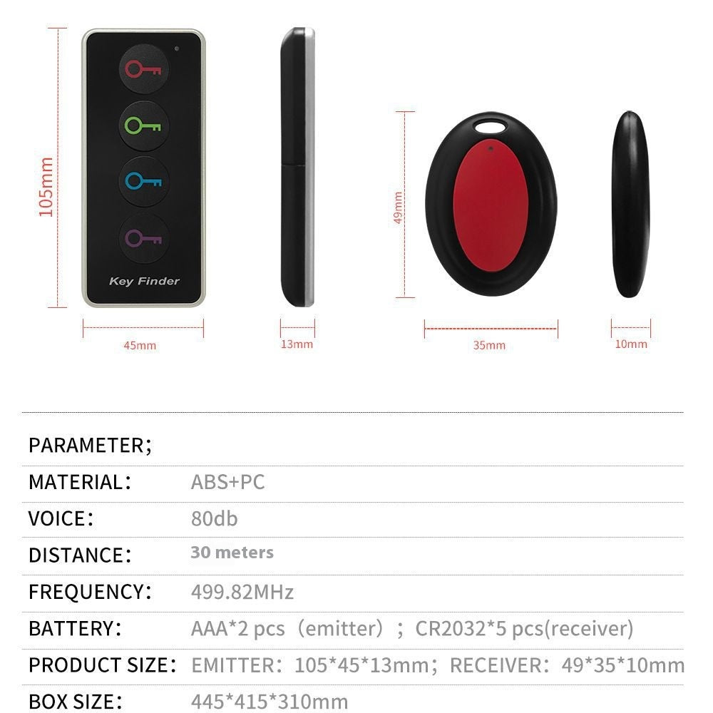 Drahtloser Schlüssel Locator Vier Empfänger 40 m Reichweite