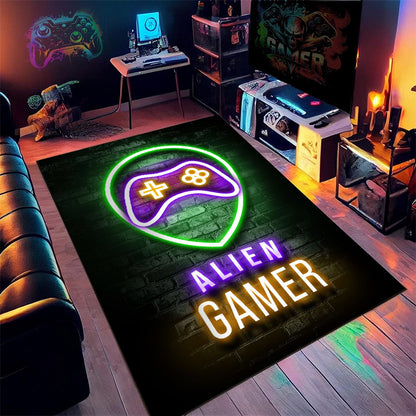 NeonLux Premium Polyesterfaser Gaming Teppich Quadrat Sternenhimmel - Hobbyfy