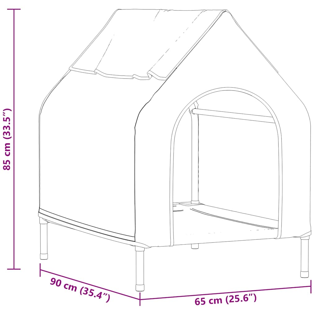 Dog House Wetterfeste Hundehütte 90x65x85 cm Oxford-Gewebe