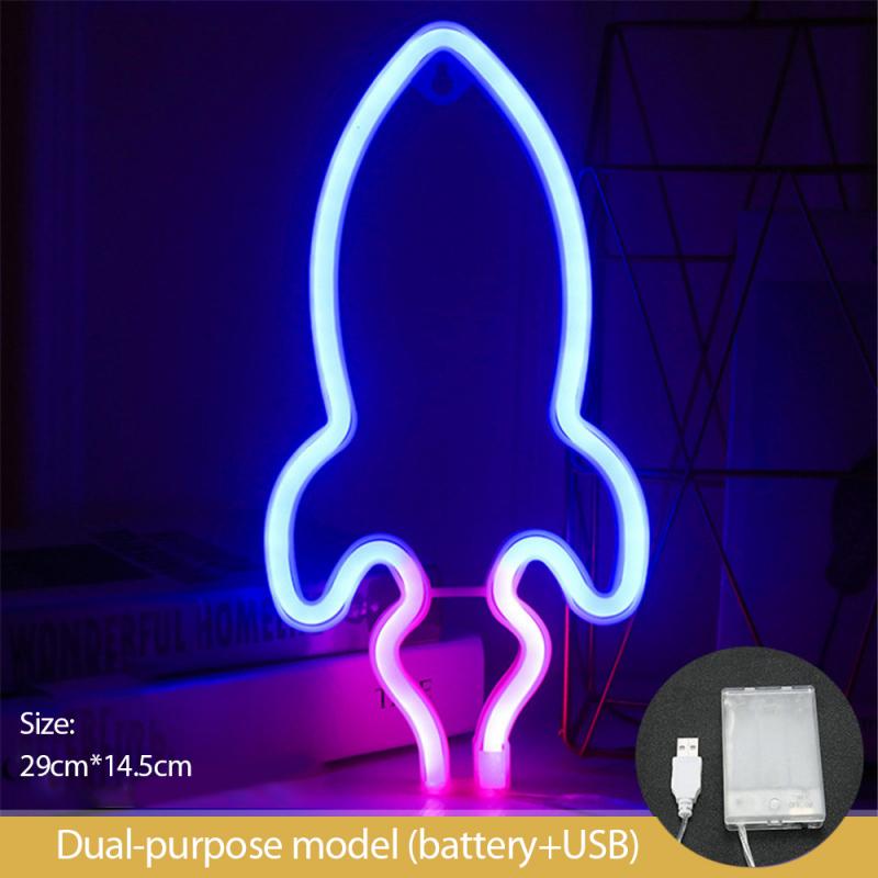 LED Raketen Neonlicht Rotes Netz Dekorationsleuchte - Hobbyfy
