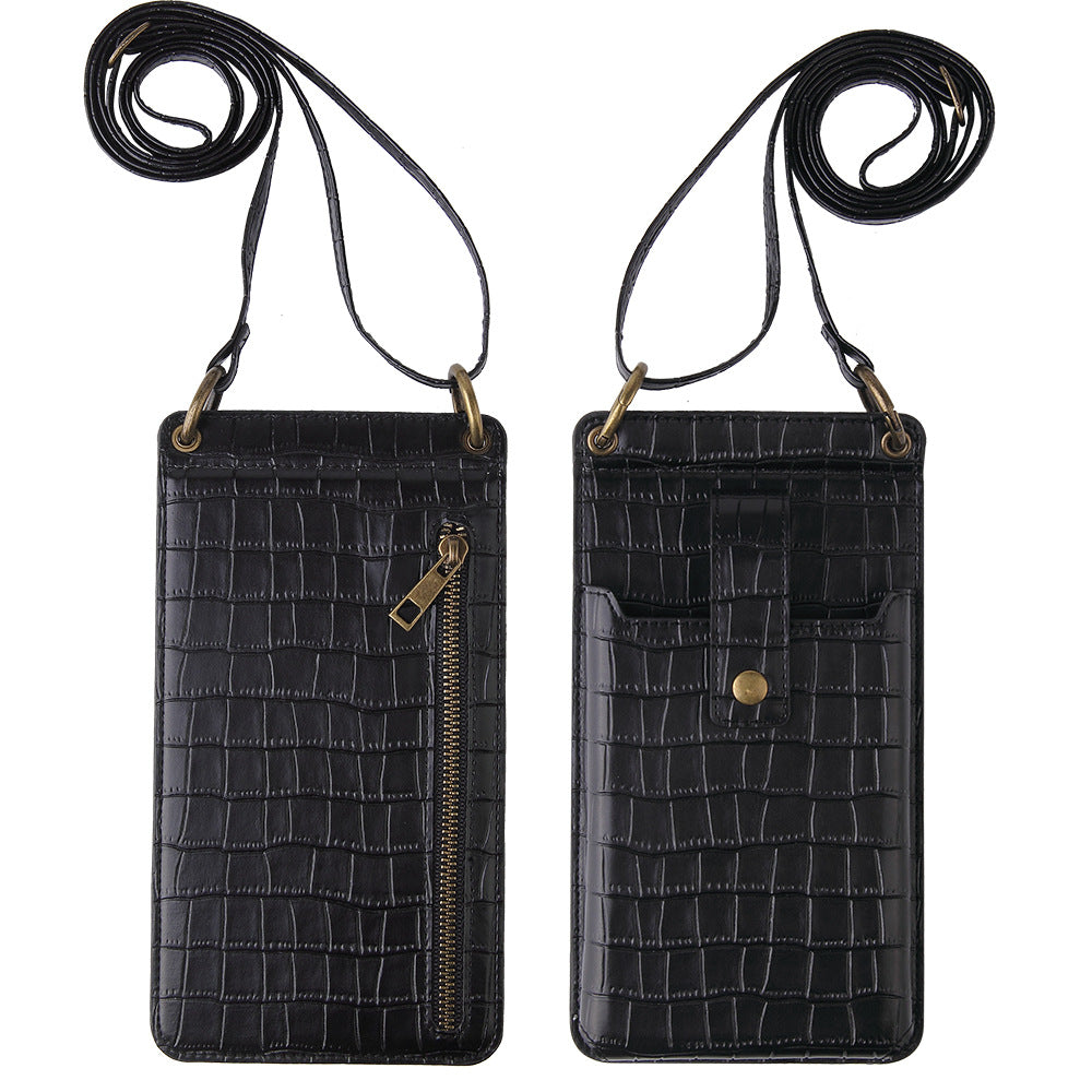 CrocoLuxe Crossbody Phone Wallet Mit Krokodilmuster Und Kartenfach Aus PU Leder Premium - Hobbyfy
