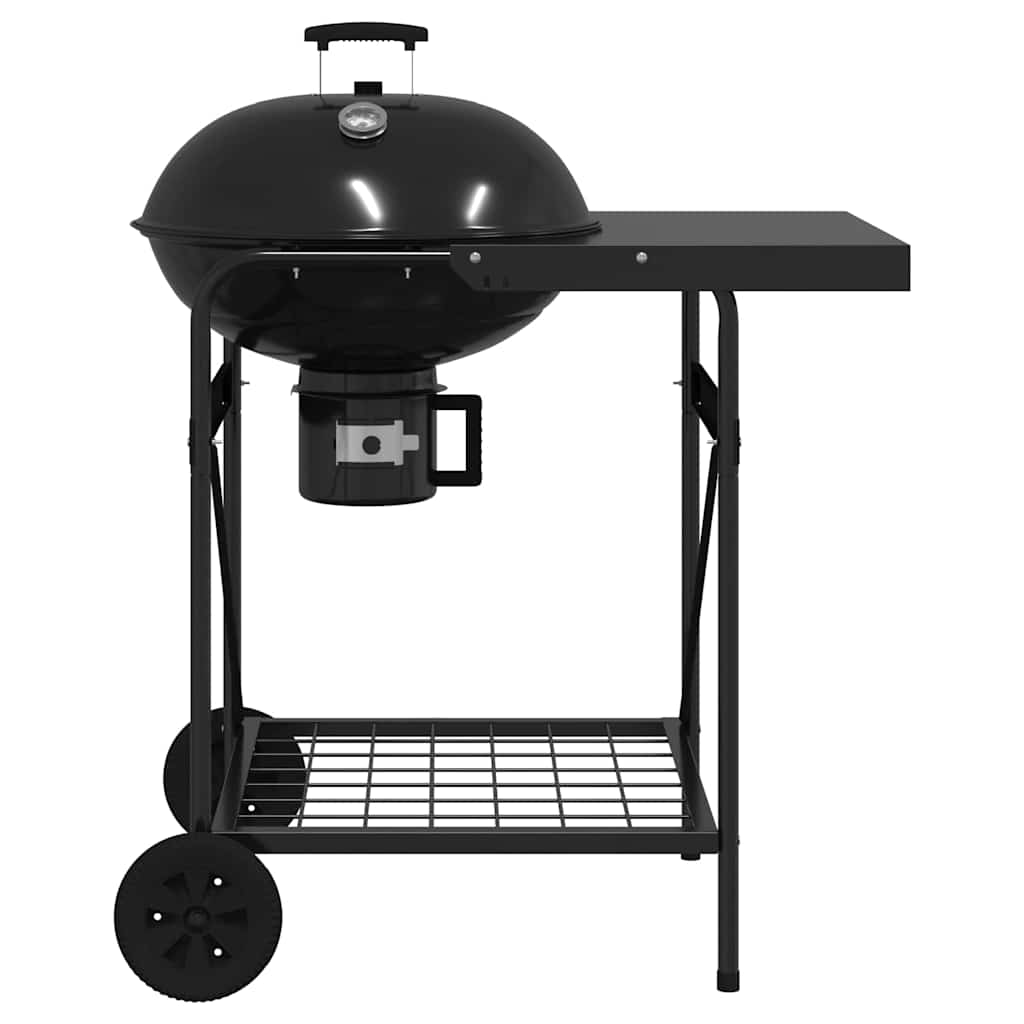 Outdoor Grill Mit Rädern Schwarz Aus Metall 96 X 72 X 113 Cm - Hobbyfy