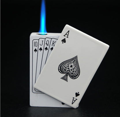 Poker Karten Metall Feuerzeug Mit Schlüsselanhänger Winddicht - Hobbyfy