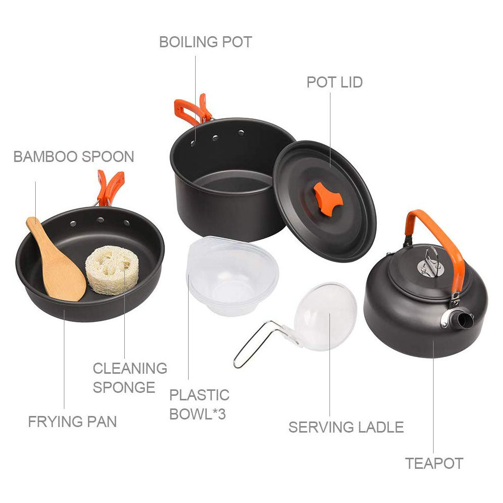 Faltbares Picknick Geschirr Aluminium Set Für 2-3 Personen - Hobbyfy