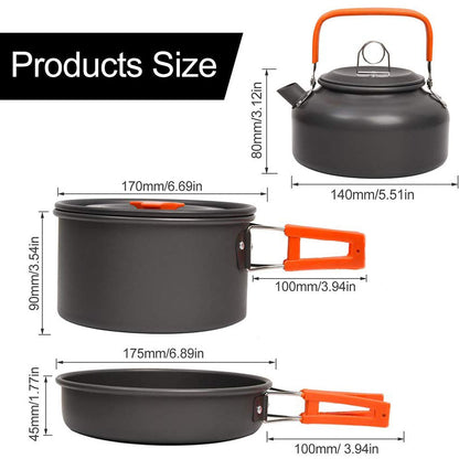 Faltbares Picknick Geschirr Aluminium Set Für 2-3 Personen - Hobbyfy