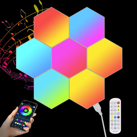 Hexagonale Smart RGB Atemlicht Soundaktiviert Wohnzimmer