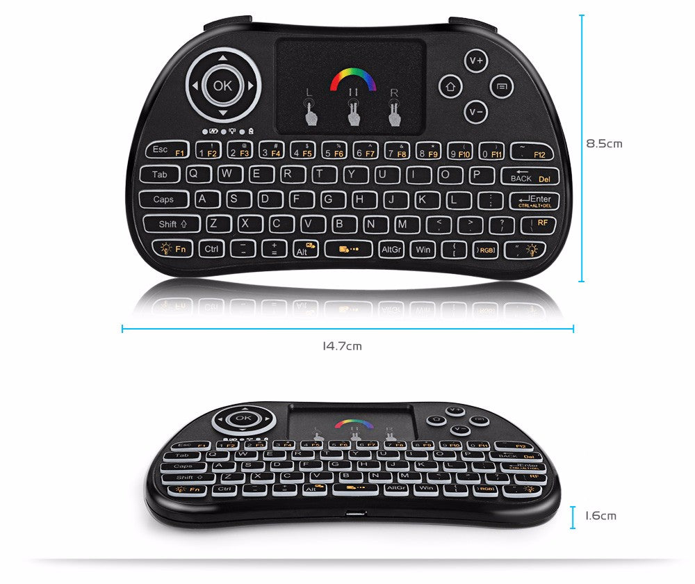 Kabellose Tastatur Mit Beleuchtung & Farbige Touch Fernbedienung - Hobbyfy