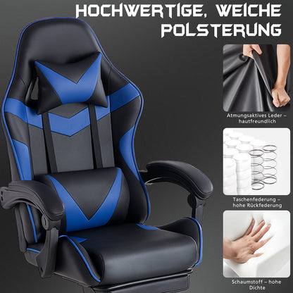 E Sports Stuhl Mit Fußstütze Robuster Metallrahmen Für Halt & Gamingkomfort - Hobbyfy